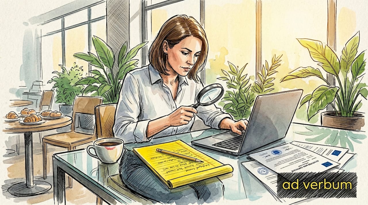 Professional reviewing EU notified body certificate