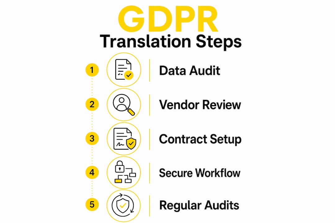 Infographic of GDPR translation compliance steps