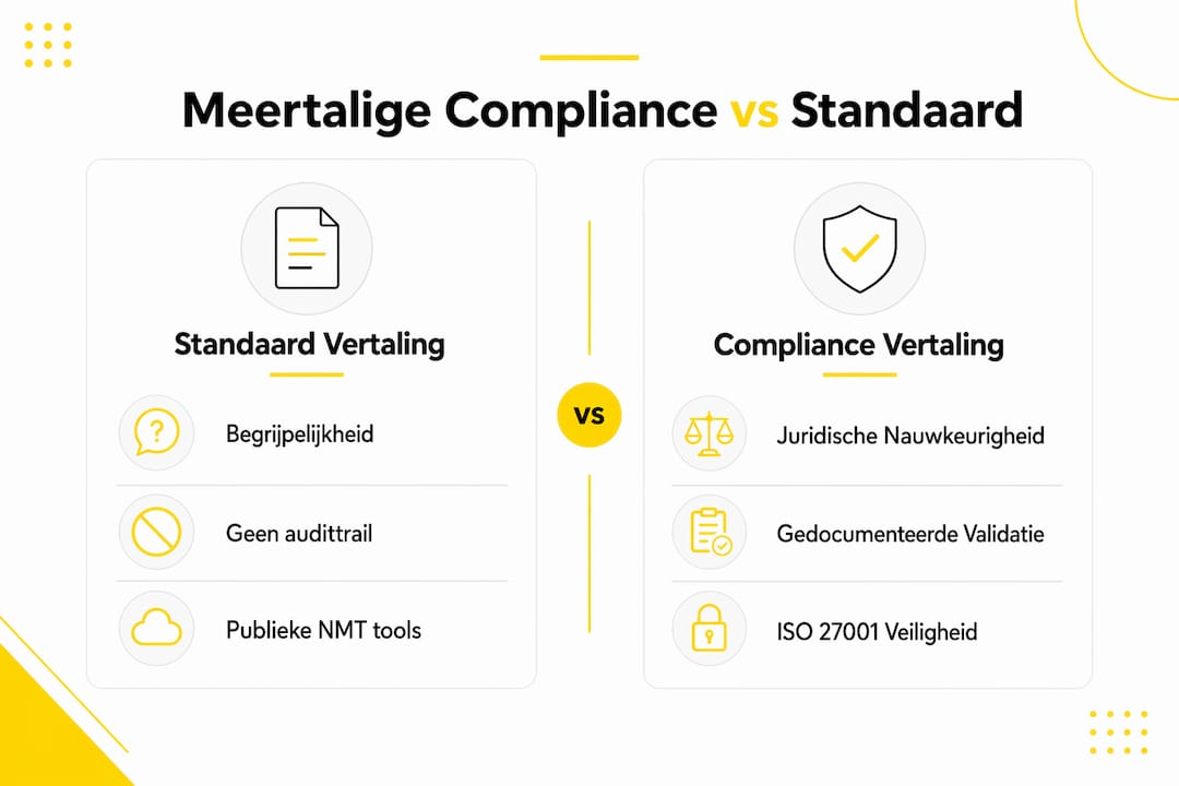 Infographic: de verschillen tussen compliancevertalingen en standaardvertalingen in beeld gebracht