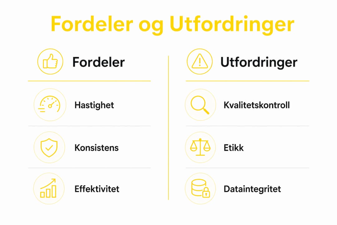Infografikk som viser en oversikt over både fordeler og utfordringer