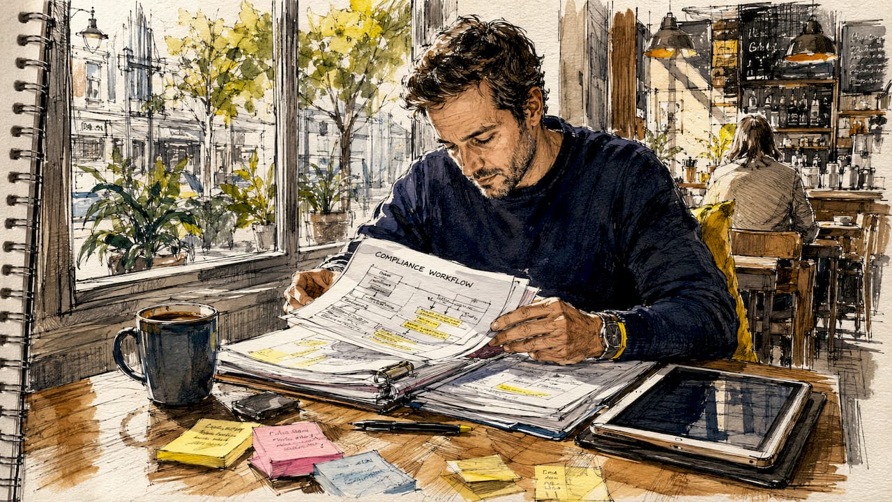 Gennemgang af compliance-dokumenter med fokus på detaljer og overholdelse af regler