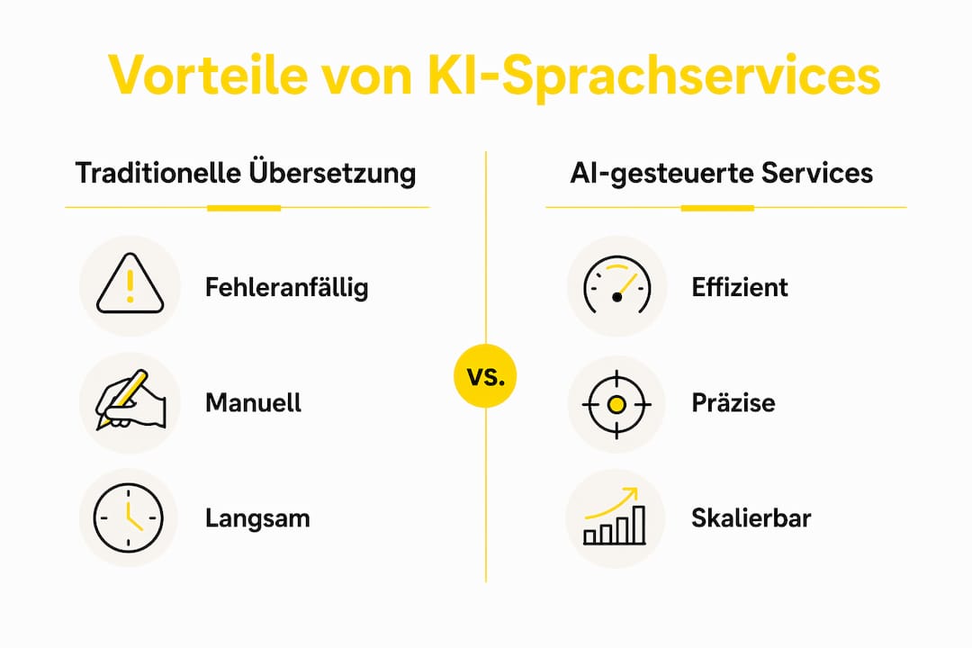 Übersicht: Die wichtigsten Vorteile von KI-basierten Sprachdiensten auf einen Blick