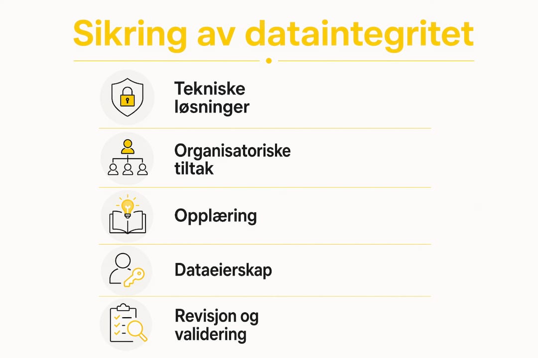 Infografikk som viser hvordan du sikrer dataintegritet – trinn for trinn