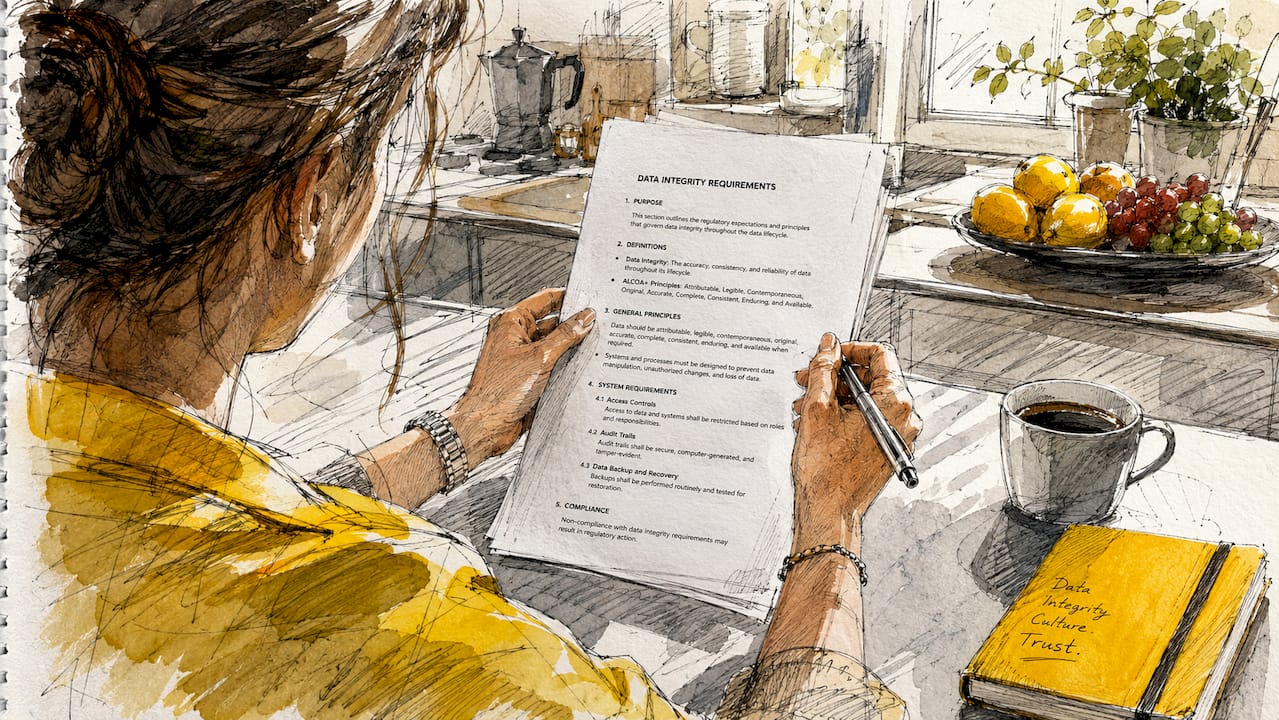 Hender som nøye går gjennom utskrevne retningslinjer for datasikkerhet
