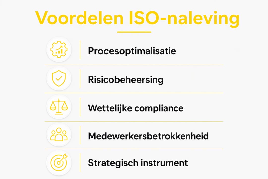 Overzicht: Stapsgewijze voordelen van ISO-certificering