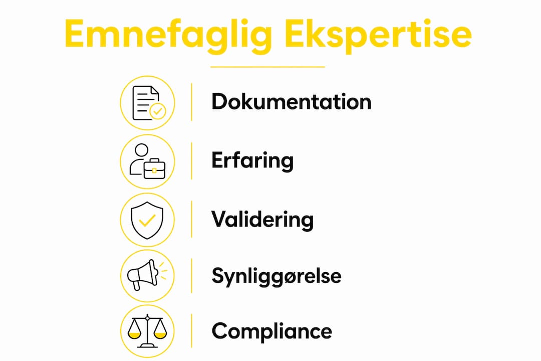 Infografik, der trin for trin illustrerer, hvordan man opbygger solid faglig ekspertise.