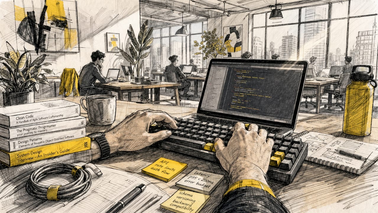 Detailopname van handen die werken aan vertaalsoftware op het toetsenbord