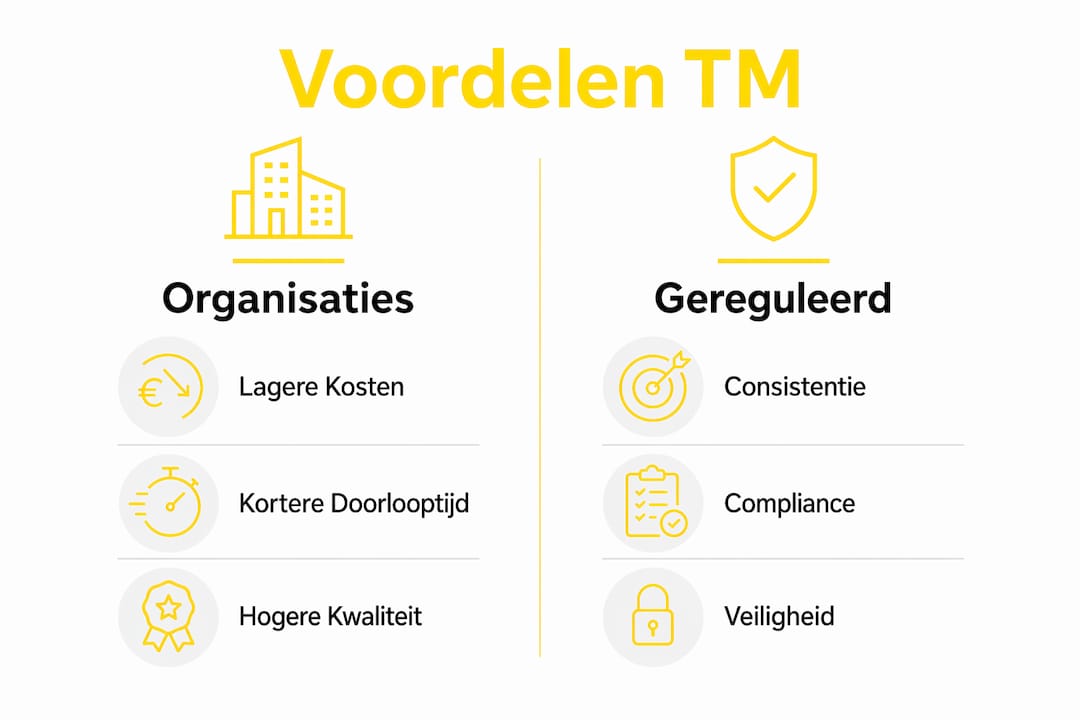 Overzichtelijke infographic met de pluspunten van een vertaaldatabank