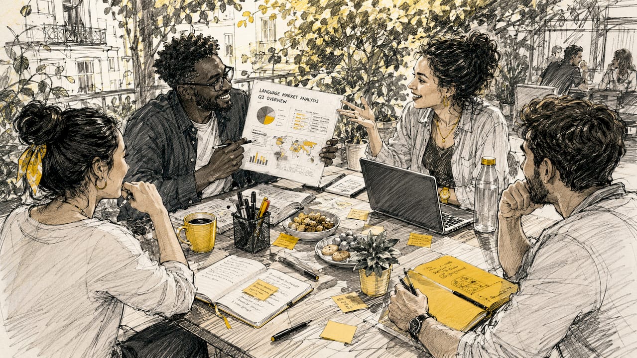 Team collaborating on multilingual SEO strategy