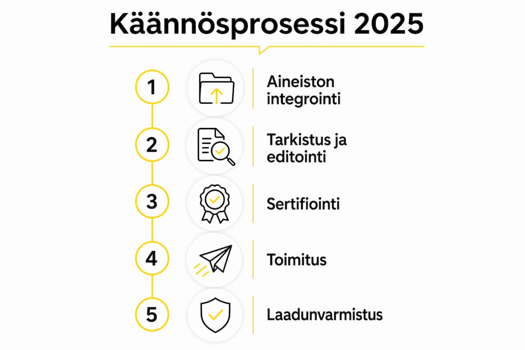 Infografiikka: Näin etenee erikoisalojen käännösprosessi vuonna 2025