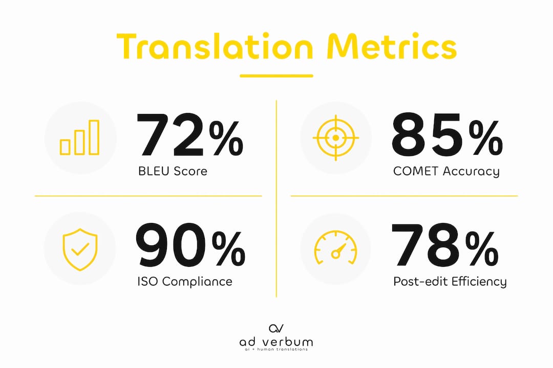 Infographic showing key translation quality metrics