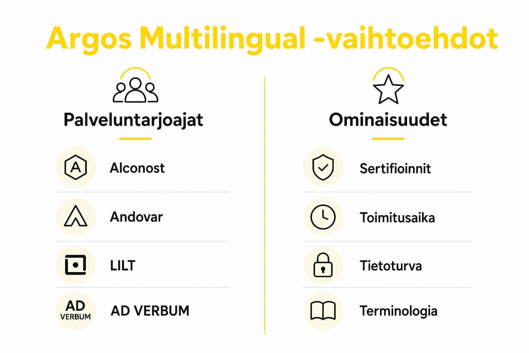 Katsaus Argos Multilingualin tarjoamiin vaihtoehtoihin