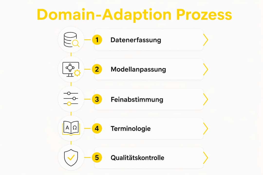 Schritt-für-Schritt-Übersicht: So läuft die Domain-Anpassung bei Übersetzungen ab