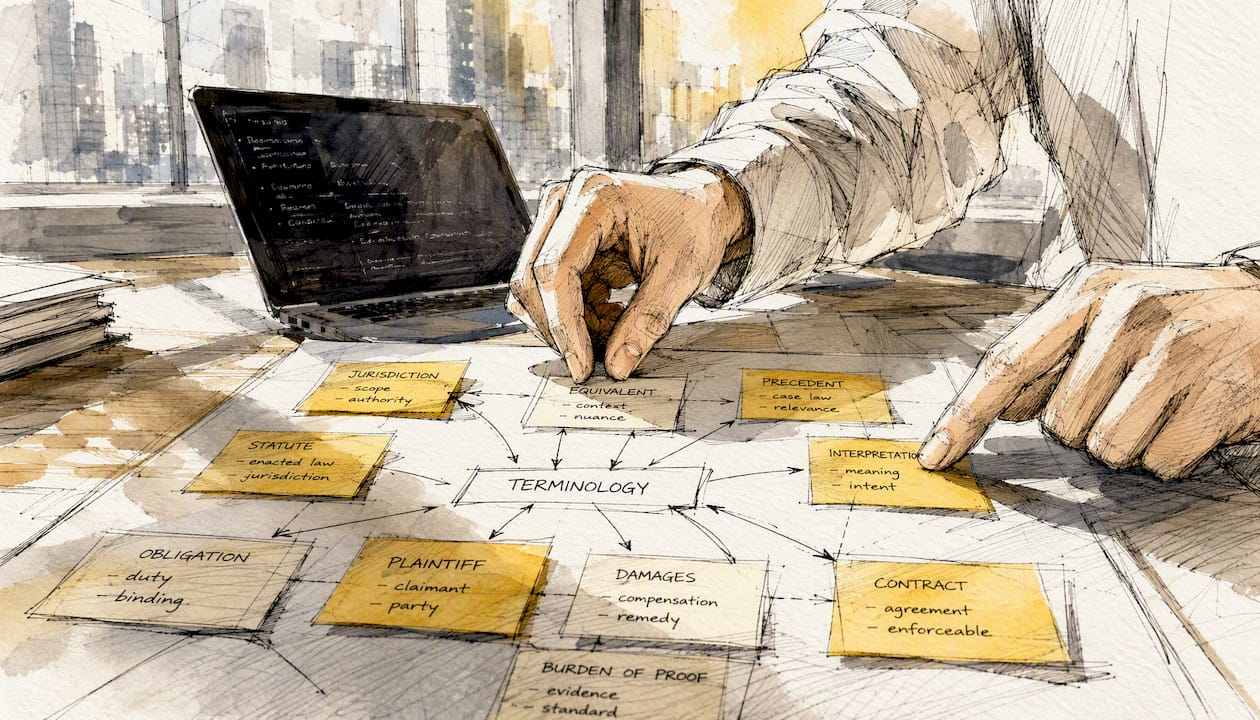 Hands organizing terminology concepts