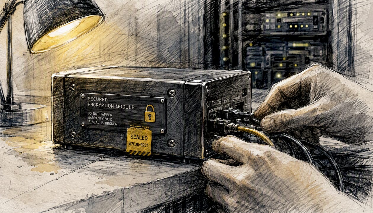 Encrypted hardware and server setup