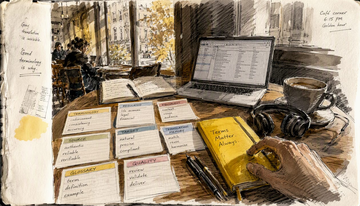 Sketch of terminology enforcement tools at translator desk
