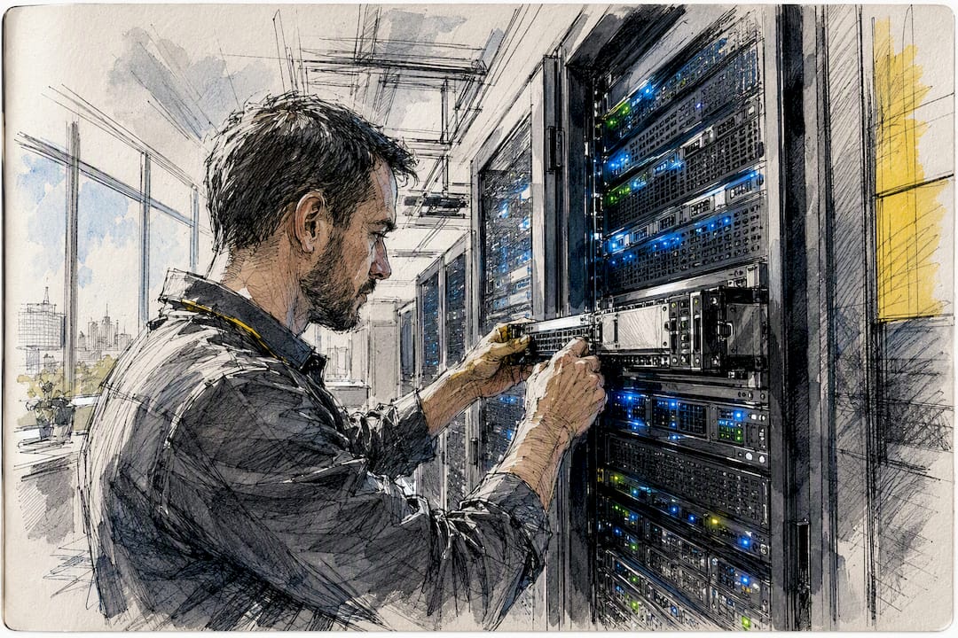 Technician controlling server access hardware