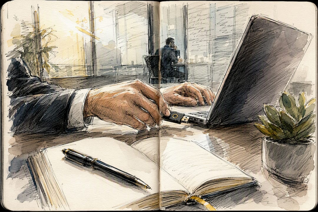 Hands connecting secure translation device