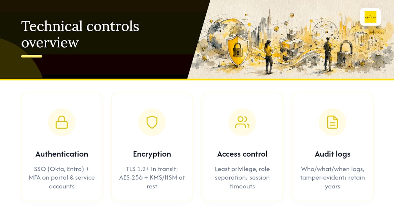Diagram of technical controls for secure translation