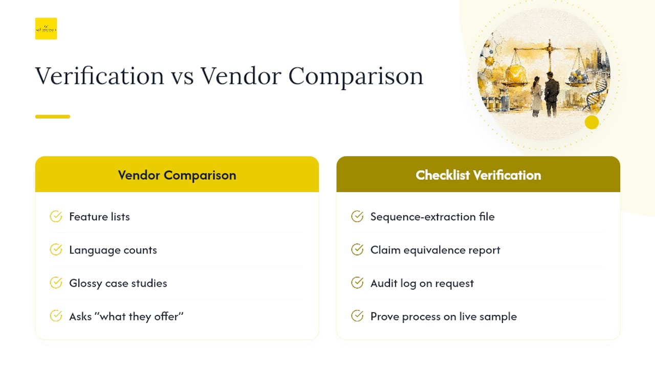 Why Checklist-Grade Verification Beats Vendor Comparison — overview diagram