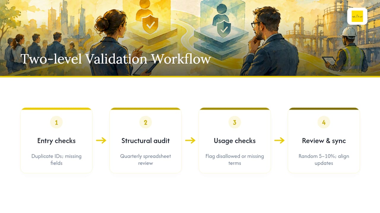 Two-level termbase quality validation workflow