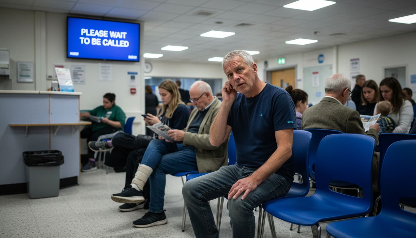 Man waits in crowded A\&E for ear care