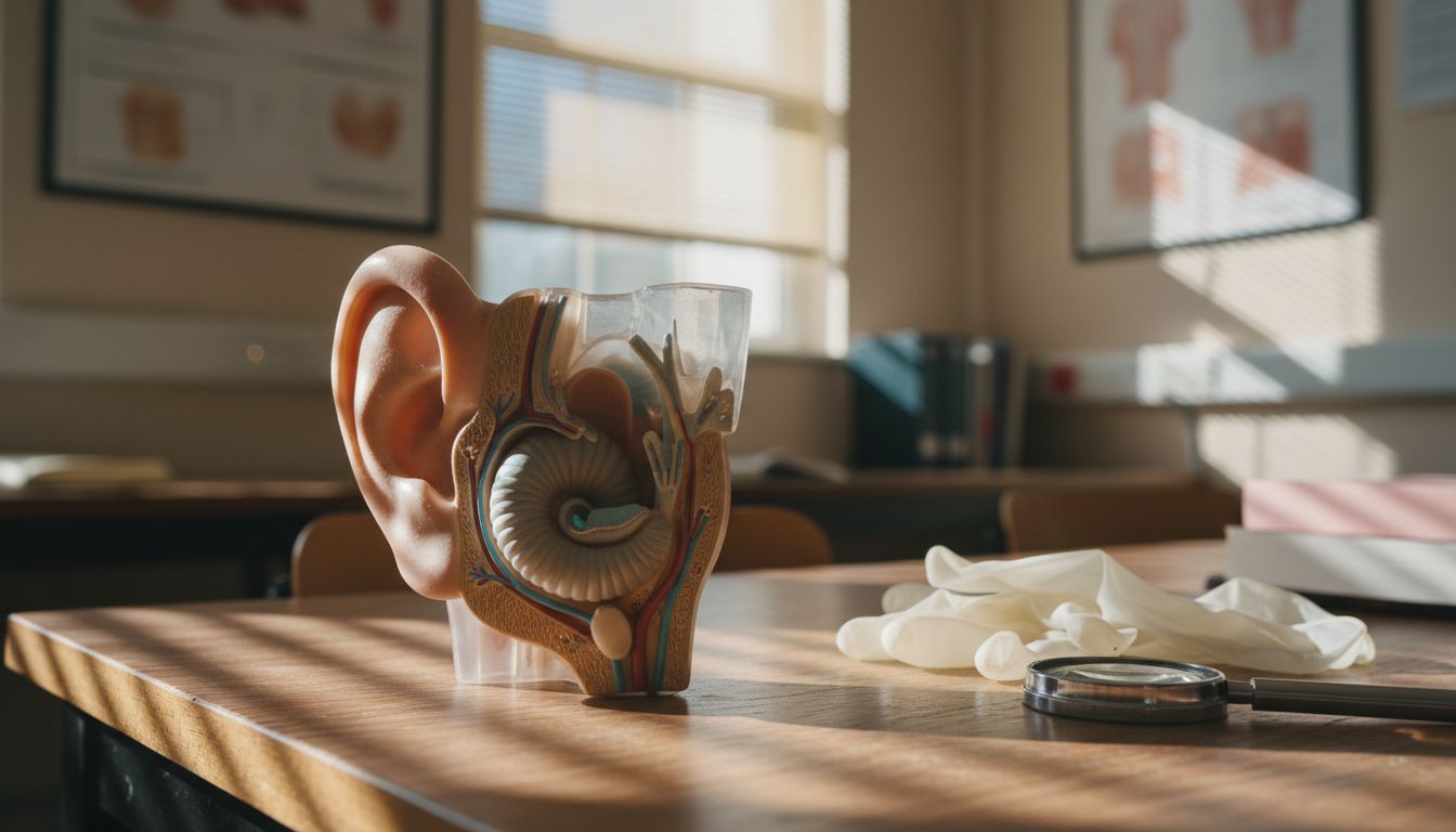 Close-up model of human ear canal