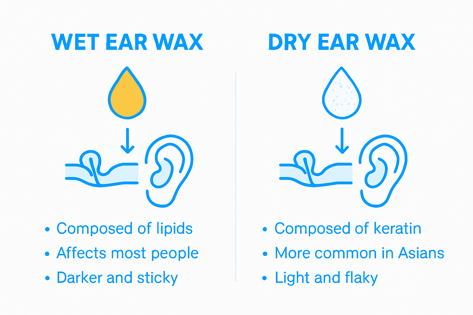 Wet vs dry ear wax infographic
