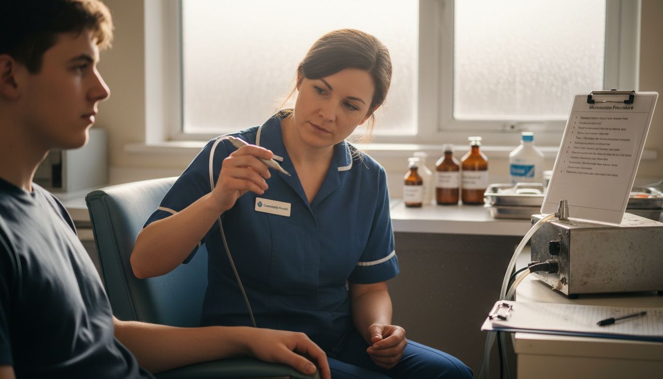 Nurse performing microsuction ear cleaning