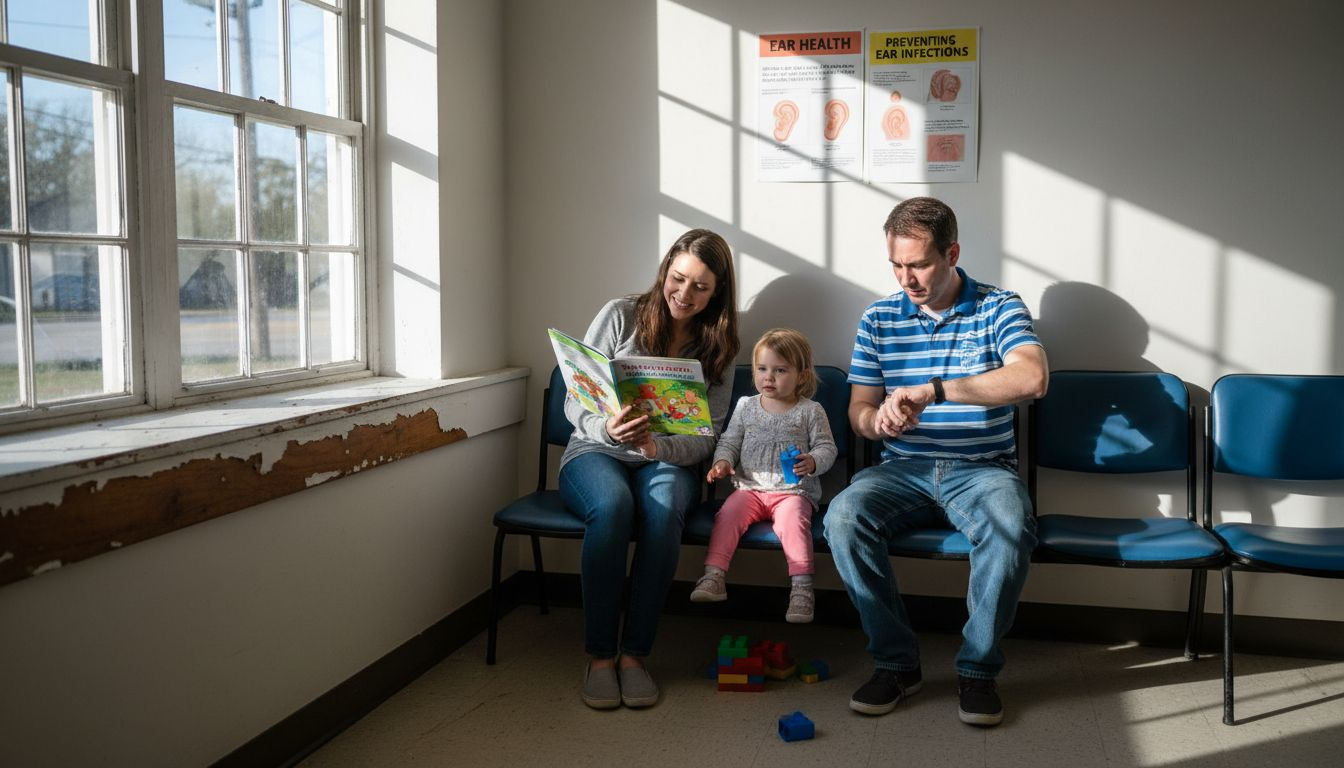 Family waiting at ear care clinic