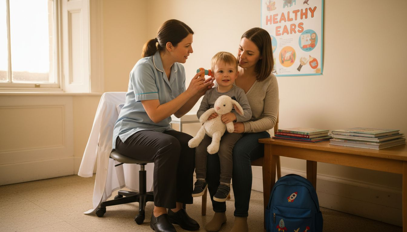 Pediatrician examining child’s ear in Edinburgh clinic
