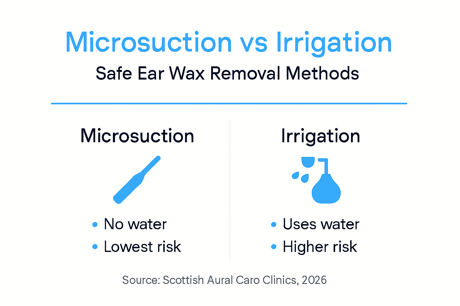 Infographic comparing ear wax removal methods