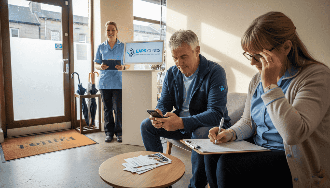 Patients waiting in Scottish ear care clinic