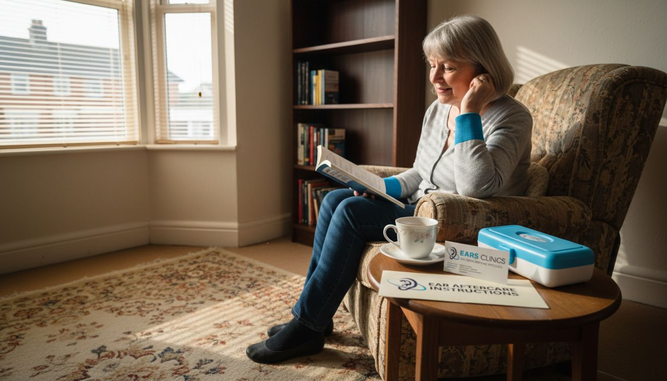 Patient relaxes after home ear care session