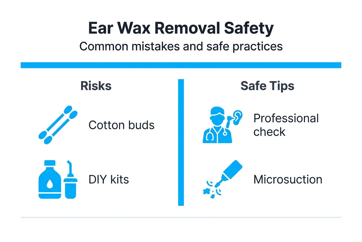 Infographic about safe ear wax removal methods