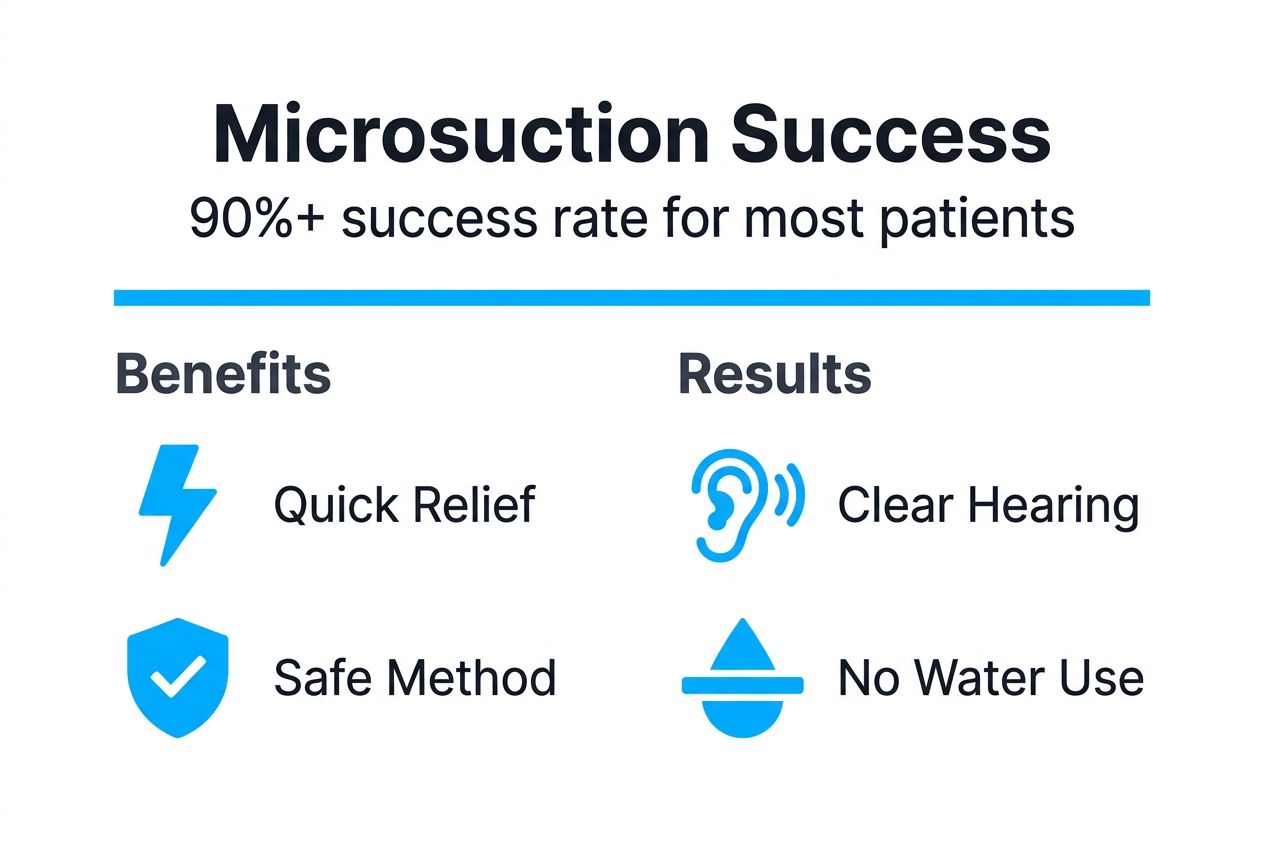 Infographic shows microsuction ear wax removal success