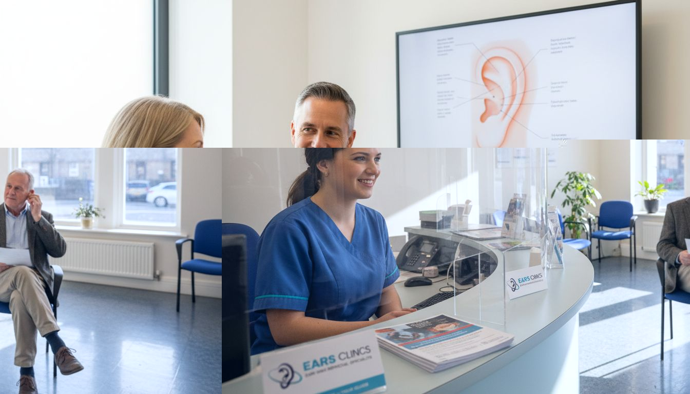 Patient arrives at NHS ear clinic reception