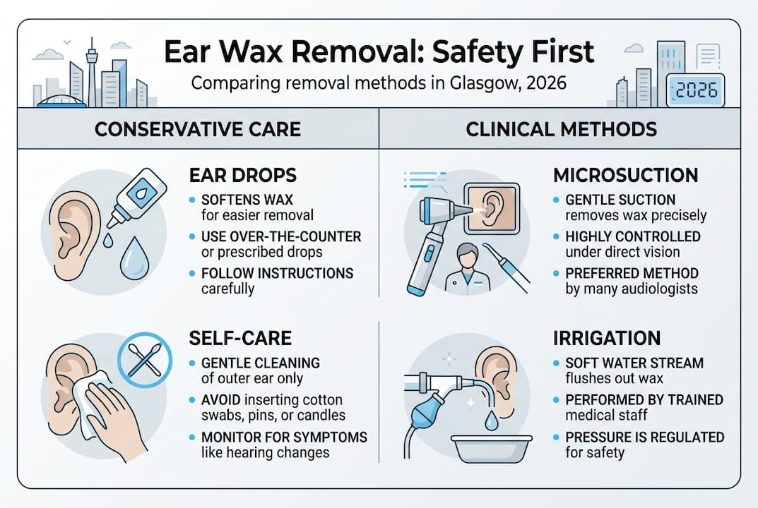 Infographic comparing ear wax removal methods