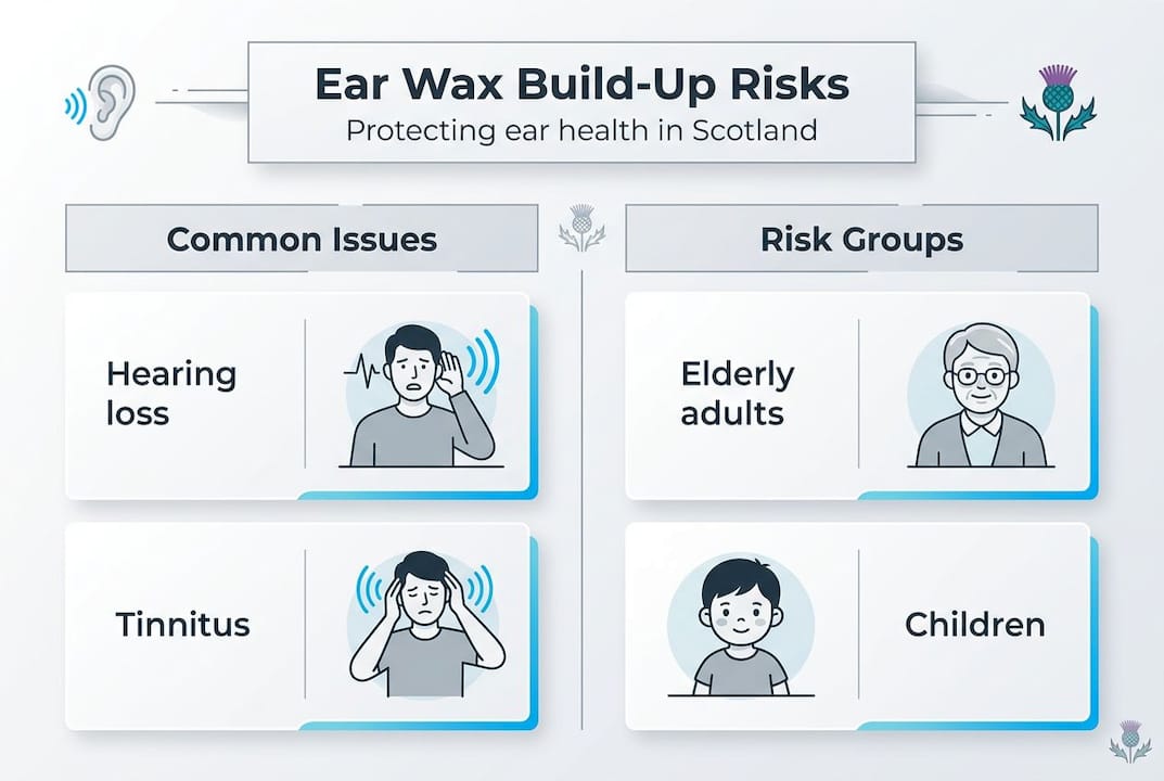 Infographic shows ear wax build-up risks and groups