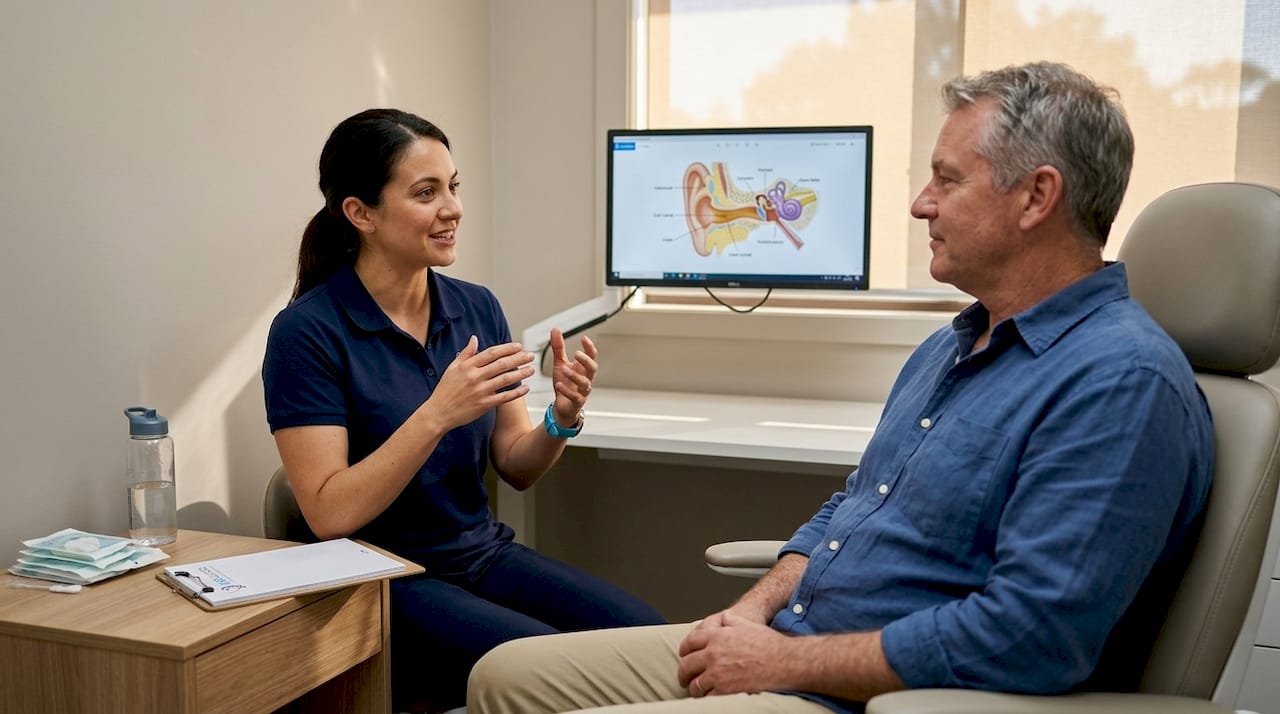 Microsuction procedure setup in ear clinic