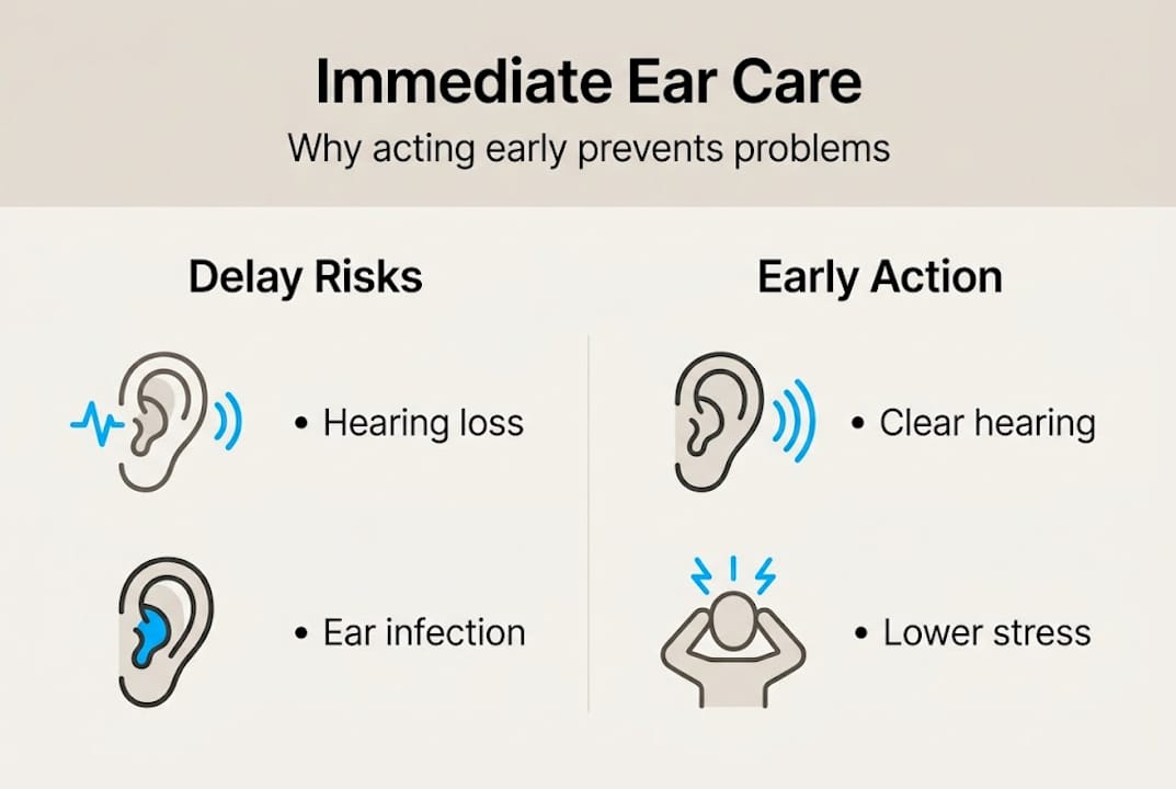 Infographic comparing ear care risks and benefits