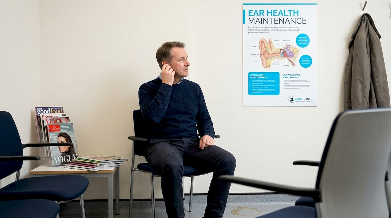 Patient waiting quietly in ear clinic room
