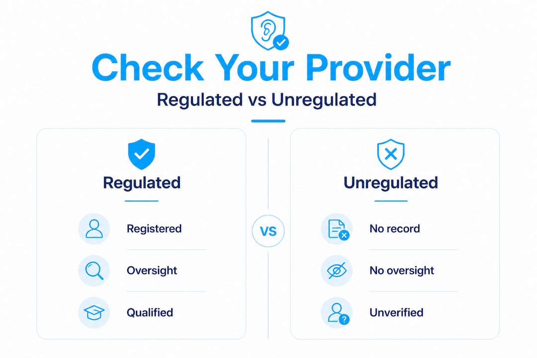 Infographic comparing regulated and unregulated providers