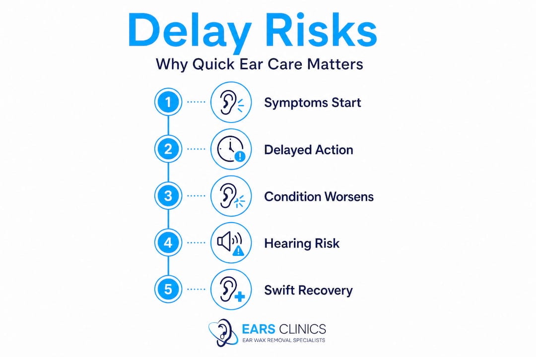 Infographic outlining risks of delaying ear care