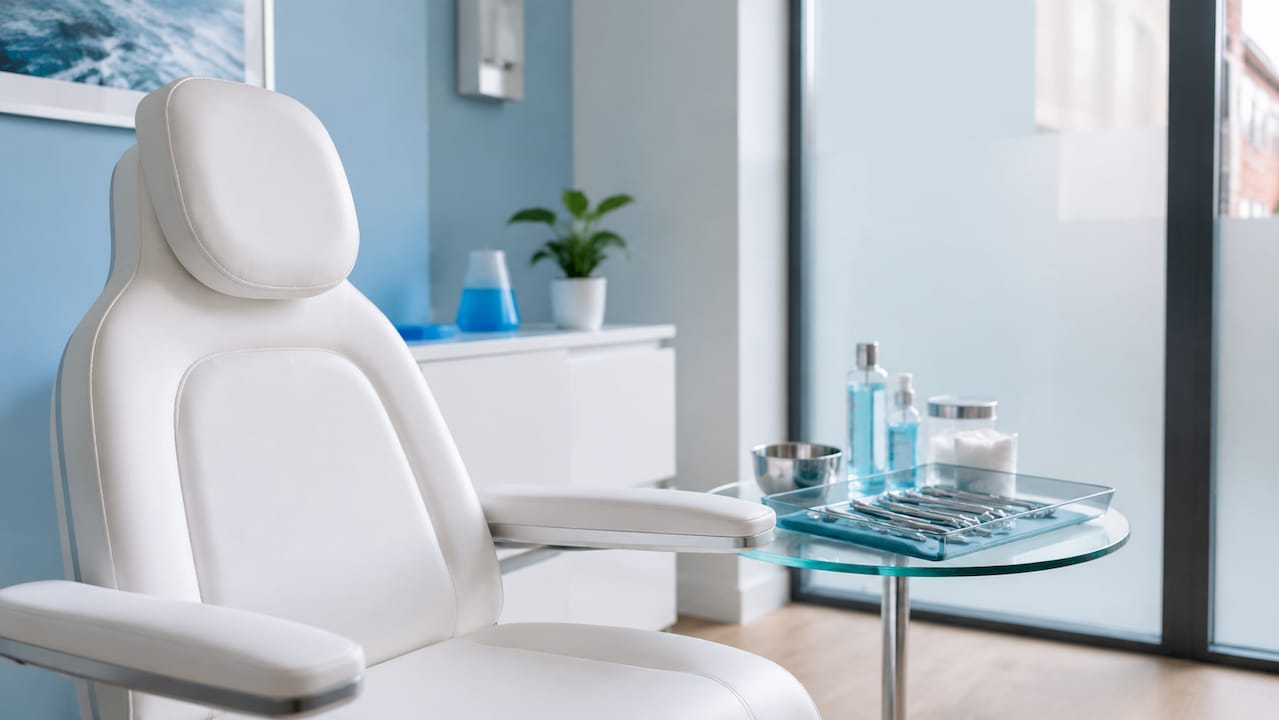 Empty modern clinic room for ear care services