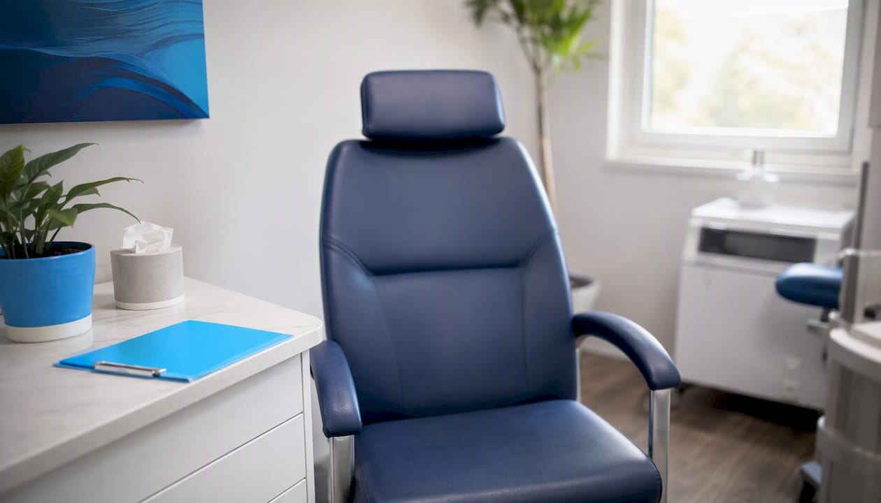 Sensory-friendly clinic room calming atmosphere