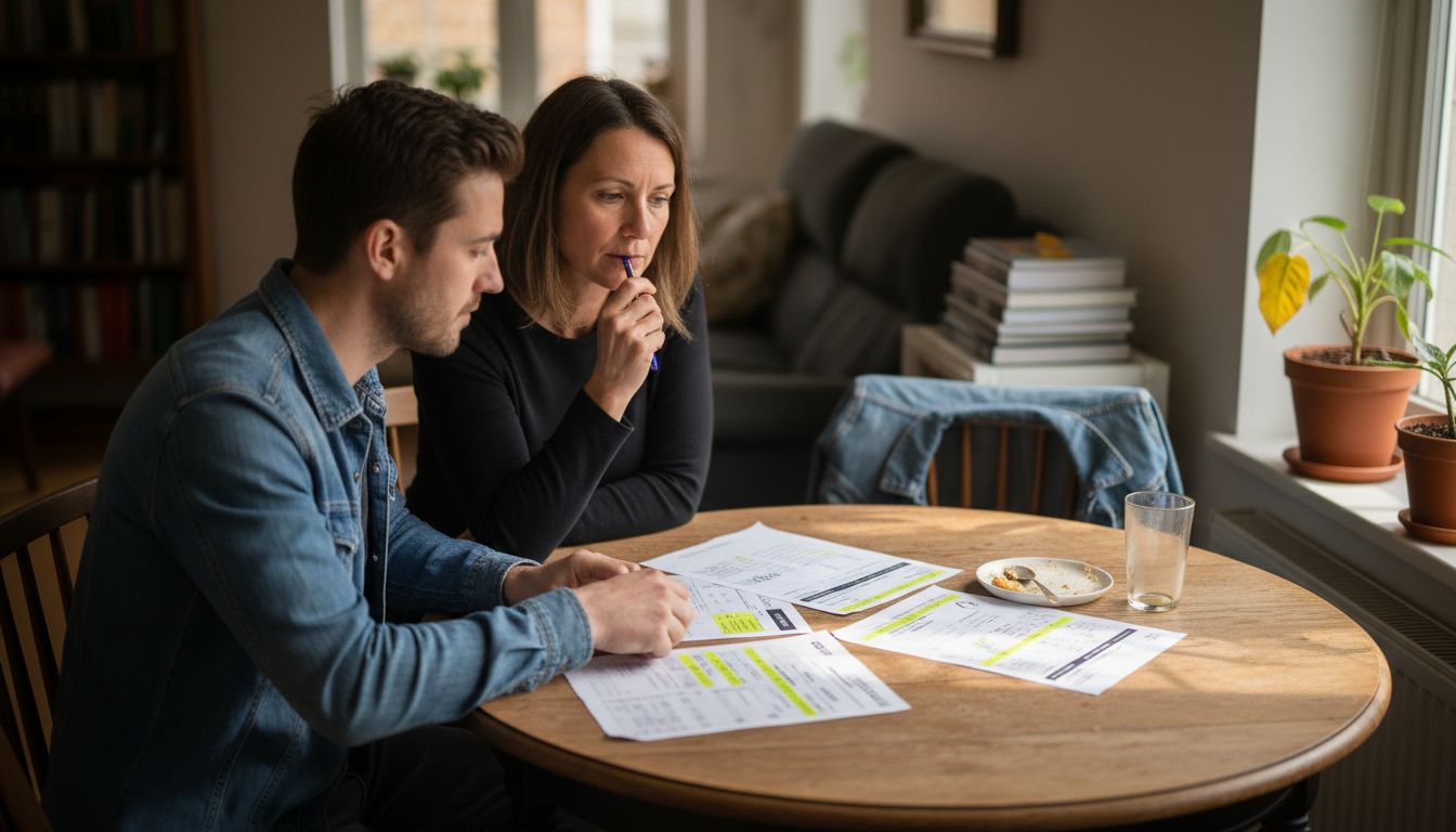 Homeowner discussing solar quote with installer