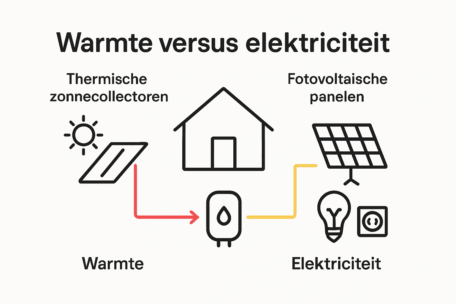 Infographic: Wat is het verschil tussen zonnecollectoren en zonnepanelen?