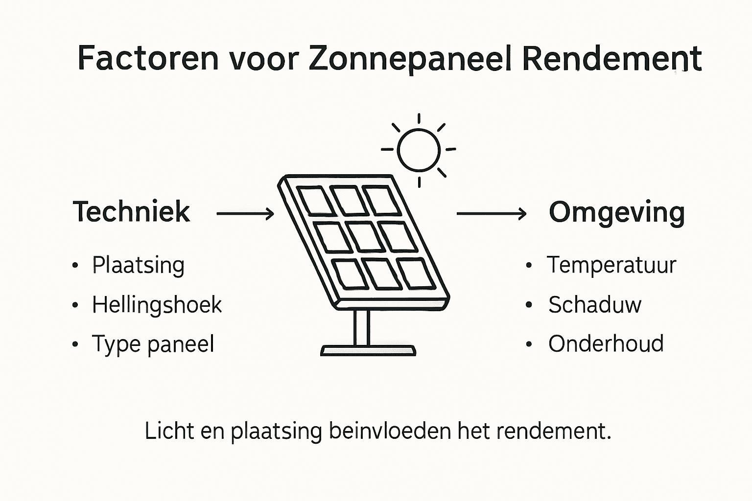 Infographic: De belangrijkste factoren die het rendement van zonnepanelen bepalen