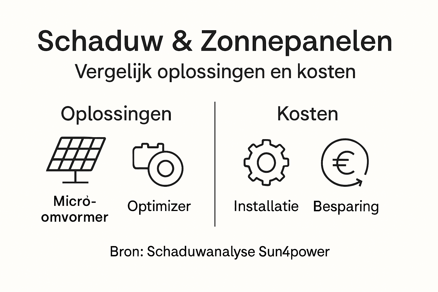 Overzicht: hoe schaduw invloed heeft op de opbrengst van zonnepanelen (infographic)